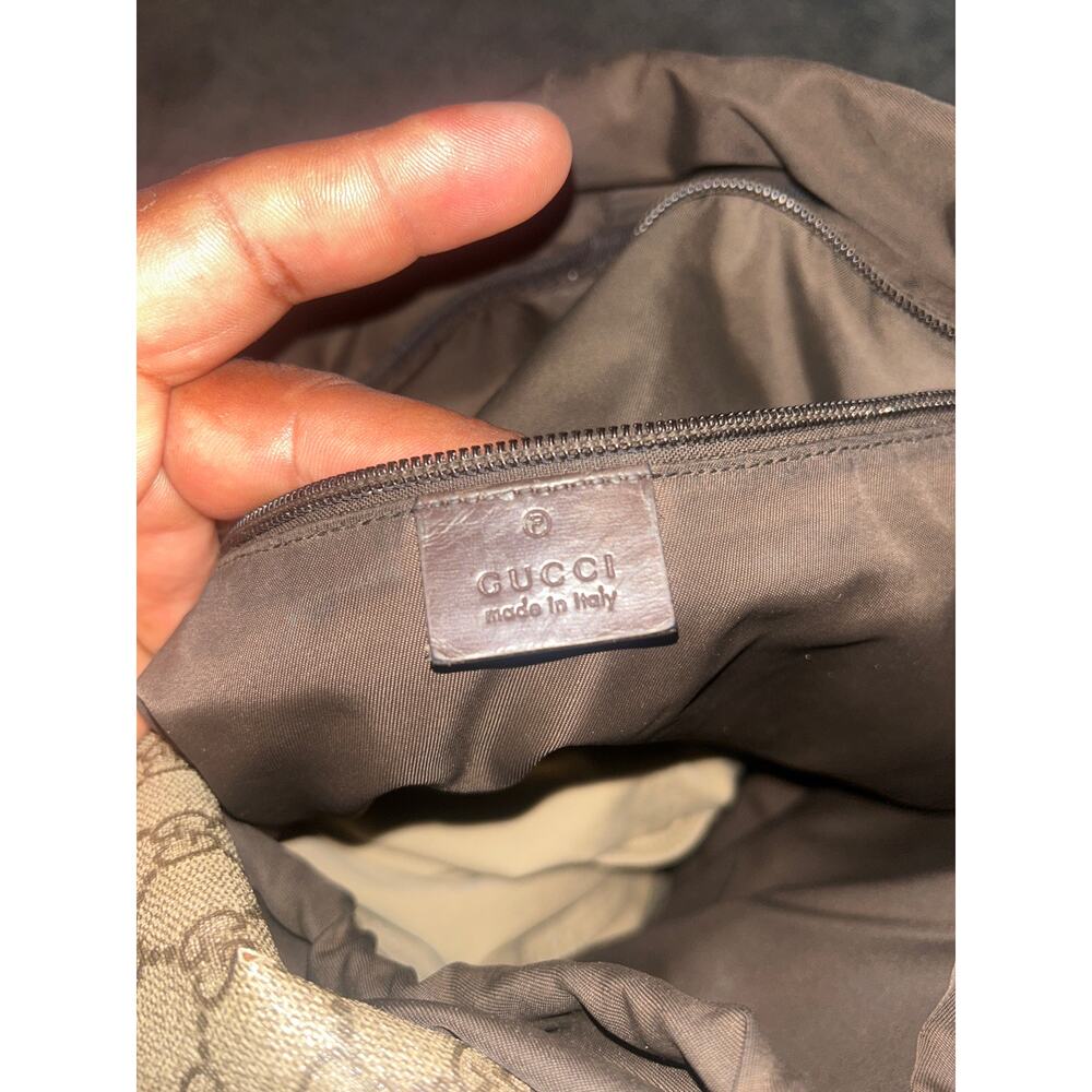 Authentic Gucci Silver GG Coated Canvas Interlocking G Supreme Large Backpack - Picture 4 of 8